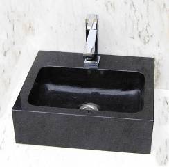 Naturstein Waschbecken Modell Quatro Mini Granit Black-Galaxy