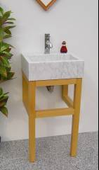 Naturstein Waschbecken Modell Quatro Mini Marmor Carrara