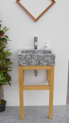 Naturstein Waschbecken Modell Quatro Mini Granit Lovely-Grey Naturstein Waschbecken Modell Quatro Mini Granit Lovely-Grey