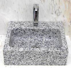 Naturstein Waschbecken Modell Quatro Mini Granit Lovely-Grey