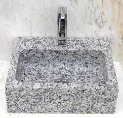 Naturstein Waschbecken Modell Quatro Mini Granit Lovely-Grey Naturstein Waschbecken Modell Quatro Mini Granit Lovely-Grey