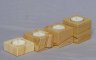 4er Teelichter-Set Marmor Burma-Teak